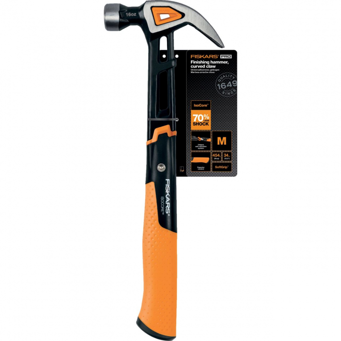 Ciocan curbat Fiskars IsoCore M, 1027202, 340 mm, 884 g [3]