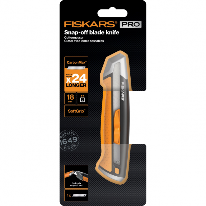 Cutit cu lama sgmentata de 18 mm Fiskars CabonMax Snap-Off, 1027227 [6]