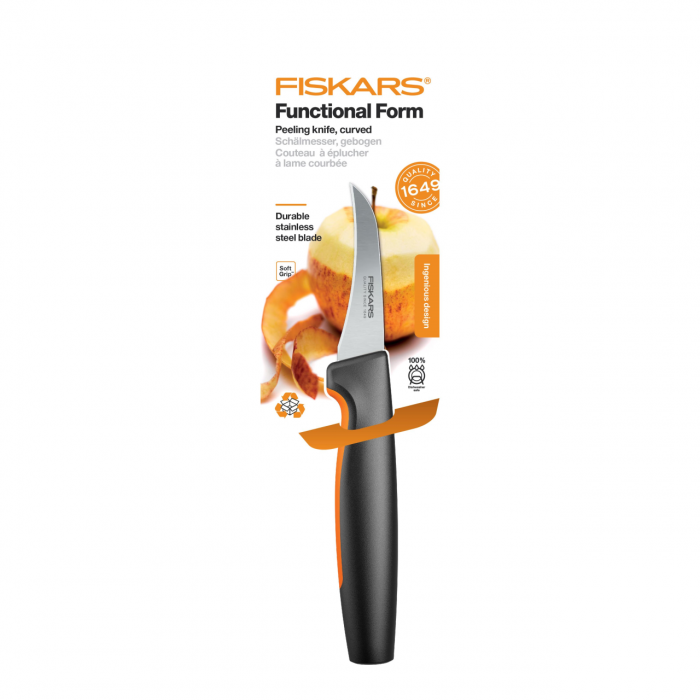 Cutit pentru decojit cu lama curbata Fiskars Functional Form, 7 cm [5]