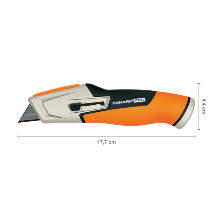 Cutit utilitar cu lama retractabila trapezoidala Fiskars CarbonMax, 1027223, 177 mm, 171 g [2]