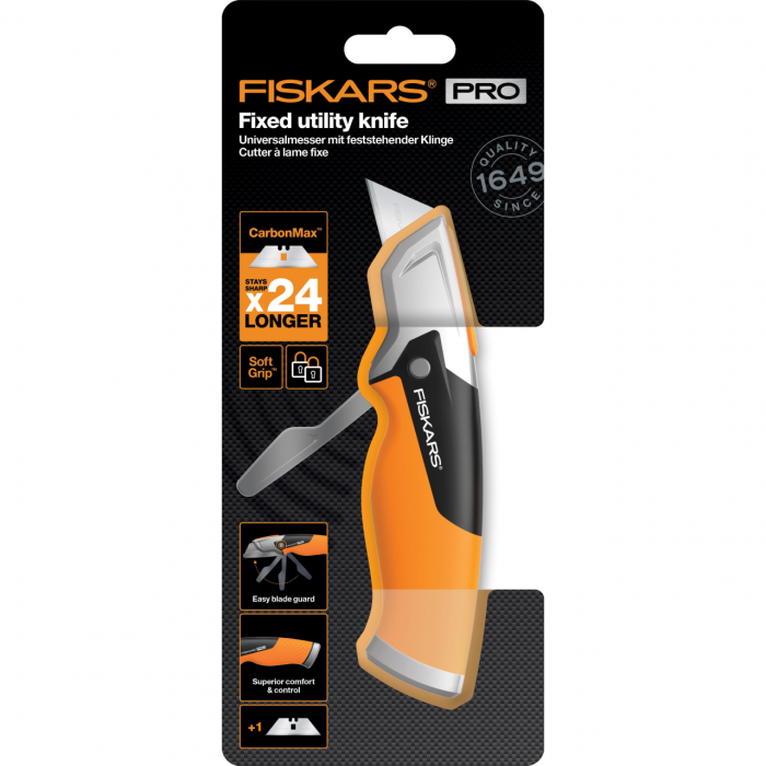 Cutit utilitar cu lama trapezoidala Fiskars CarbonMax, 1027222, 182 mm, 200 g [4]