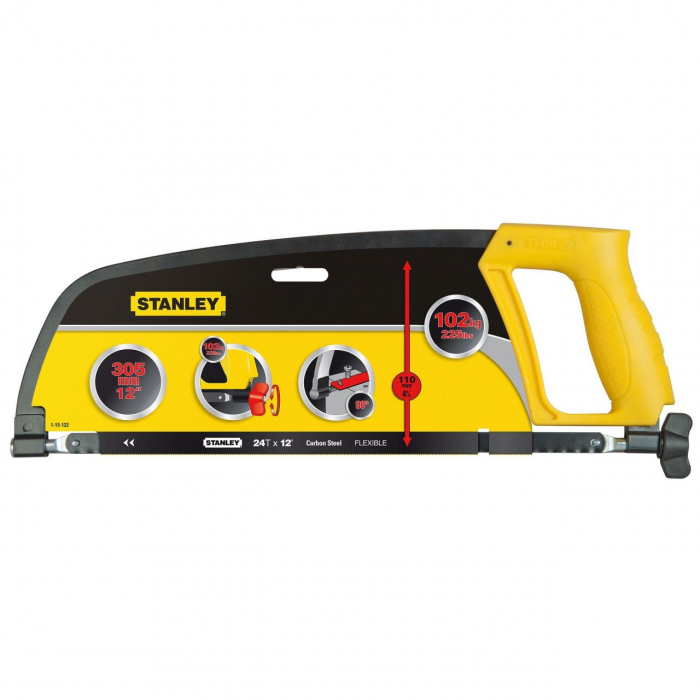 Fierastrau pentru metal Stanley, 1-15-122, 24 TPI, 300 mm [4]