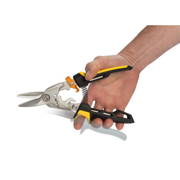 Foarfeca pentru tabla Fiskars PowerGear, taietura dreapta [3]