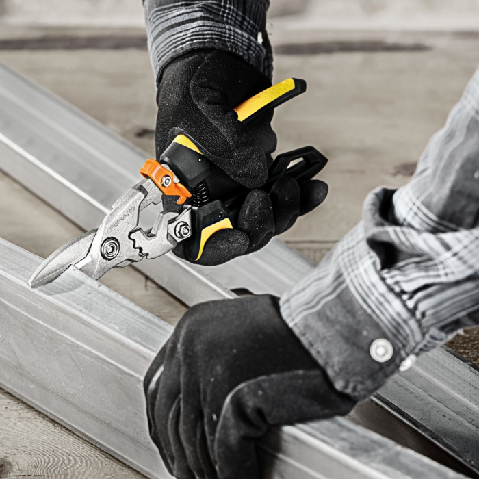 Foarfeca pentru tabla Fiskars PowerGear, taietura dreapta [7]