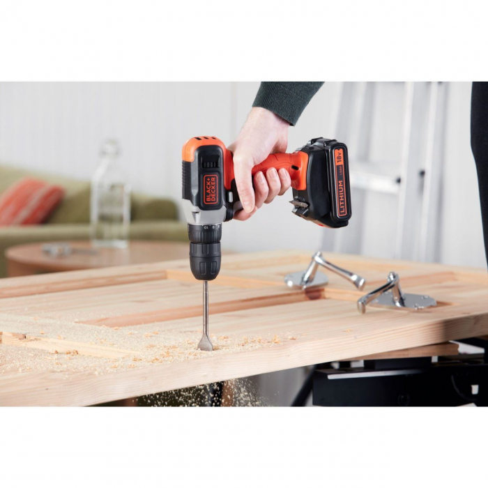 Masina de gaurit si insurubat Black&Decker, BCD001C1, acumulator LI-ION 1.5Ah 18V, cutie de transport [2]