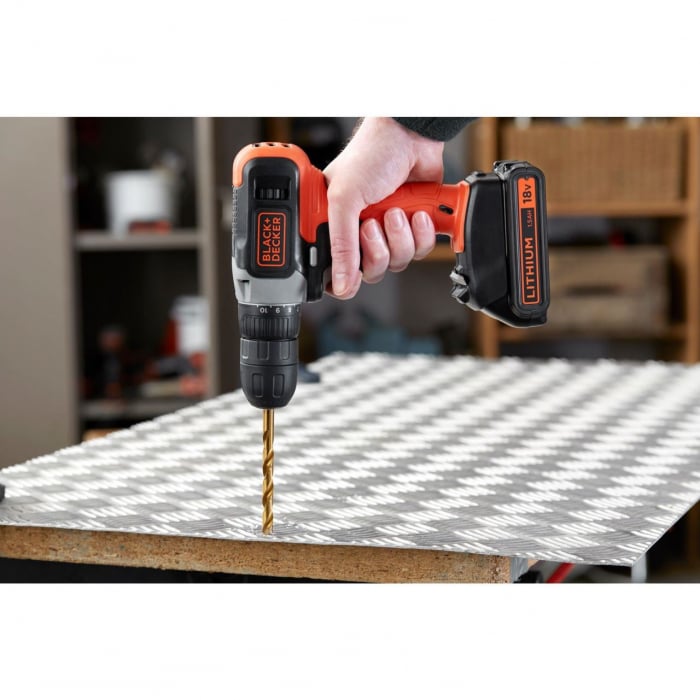 Masina de gaurit si insurubat Black&Decker, BCD001C1, acumulator LI-ION 1.5Ah 18V, cutie de transport [4]