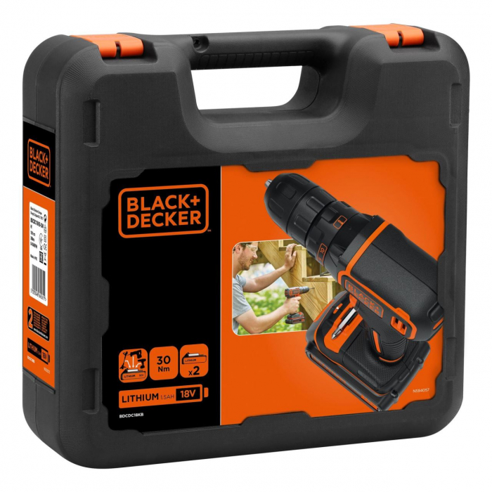 Masina de gaurit si insurubat Black&Decker, BDCDC18KB,  2 acumulatori LI-ion 1.5Ah 18V [6]