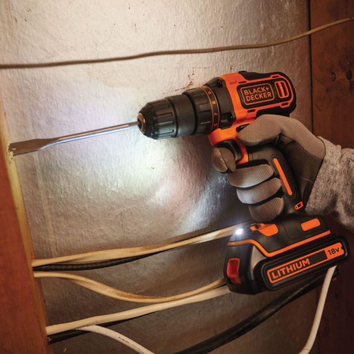 Masina de gaurit si insurubat Black&Decker, BDCDD186KB, 2 acumulatori LI-ION 1.5Ah 18V, cutie pentru transport [3]