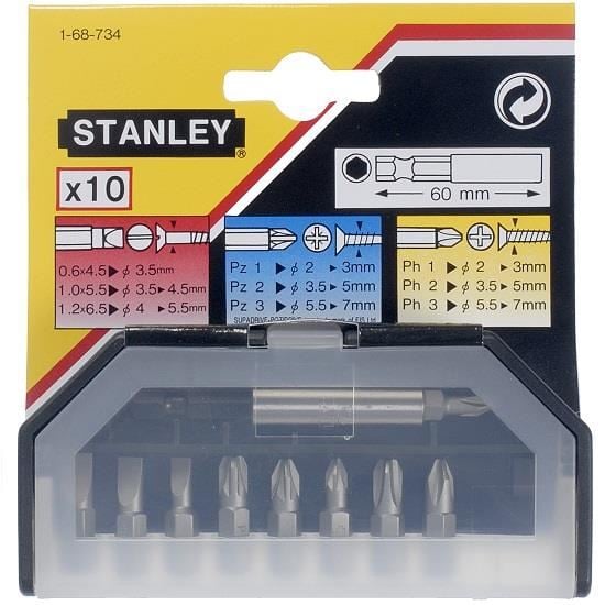 Set 10 varfuri Stanley pentru insurubat, adaptor 1/4" [2]