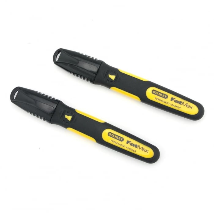 Set 2 bucati markere Stanley Fatmax, 0-47-314, negru,  varf lat [2]