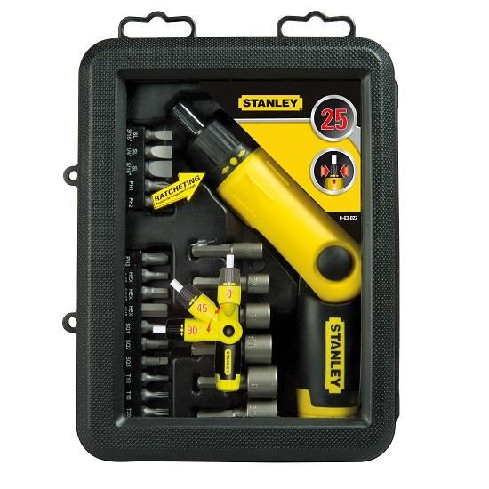 Set Stanley, surubelnita  pivotanta cu clichet 1/4'' + 24 piese [2]