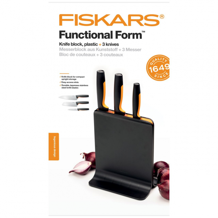 Set suport din plastic + 3 cutite Fiskars Functional Form [4]