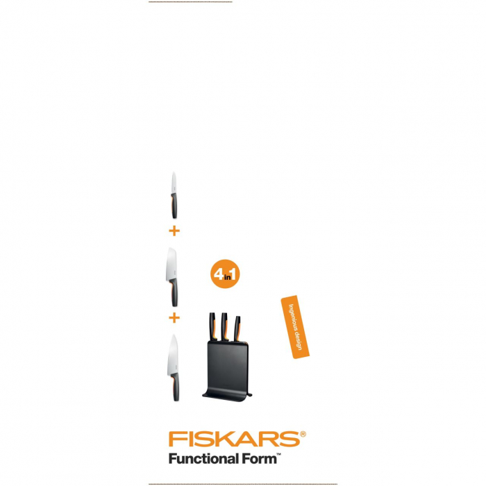 Set suport din plastic + 3 cutite Fiskars Functional Form [5]