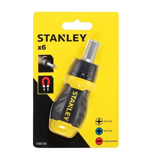 Surubelnita magnetica Stanley cu clichet + 6 varfuri [11]