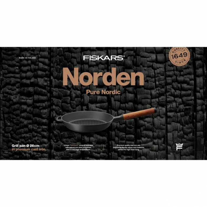 Tigaie grill din fonta Fiskars Norden, Ø 26 cm [3]