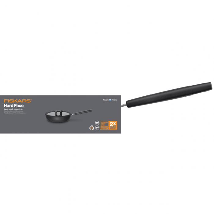 Tigaie pentru sote cu capac Fiskars Hard Face, 26 cm, 2.8 L [6]