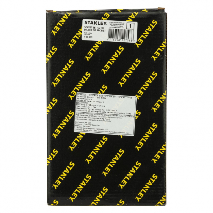 Trusa fr 7 chei tubulare cu cap imbus Stanley, 1-89-099, 1/2" [7]