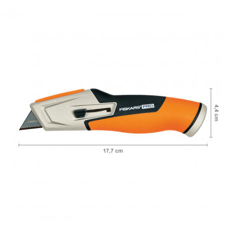 Cutit utilitar cu lama retractabila trapezoidala Fiskars CarbonMax, 1027223, 177 mm, 171 g [1]