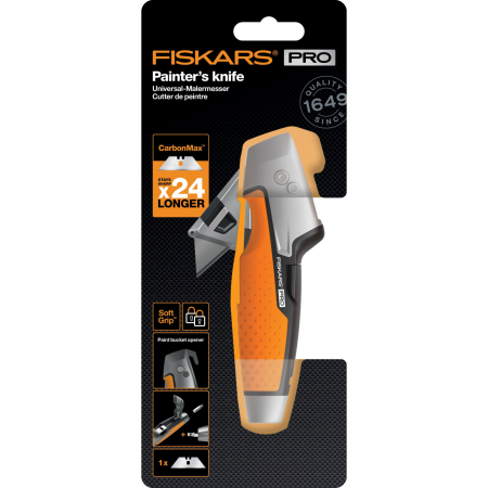 Cutit utilitar cu lama trapezoidala pentru zugravi Fiskars CarbonMax, 1027225, 191 mm, 244 g [8]