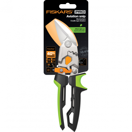Foarfeca pentru tabla Fiskars PowerGear, cotita pe dreapta [6]