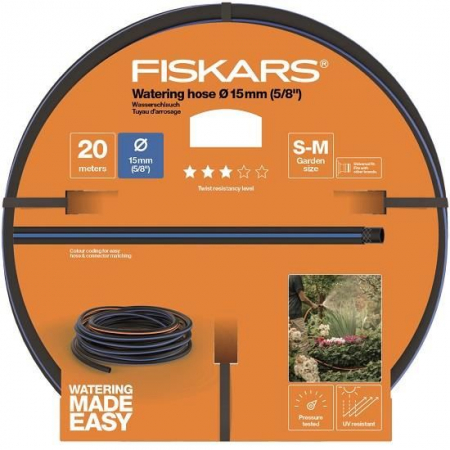 Irigare - Furtun de gradina Fiskars Q3, 15 mm (5/8"), 20 m