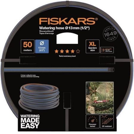 Irigare - Furtun de gradina Fiskars Q4, 13 mm (1/2"), 50 m