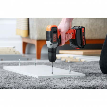 Masina de gaurit si insurubat Black&Decker, BCD001C1, acumulator LI-ION 1.5Ah 18V, cutie de transport [2]