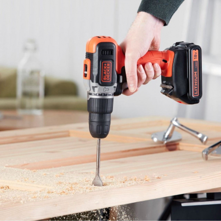 Masina de gaurit si insurubat Black&Decker, BCD003C1, acumulator LI-ION 1.5Ah 18V, cutie pentru transport [1]