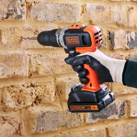 Masina de gaurit si insurubat Black&Decker, BCD003C1, acumulator LI-ION 1.5Ah 18V, cutie pentru transport [5]