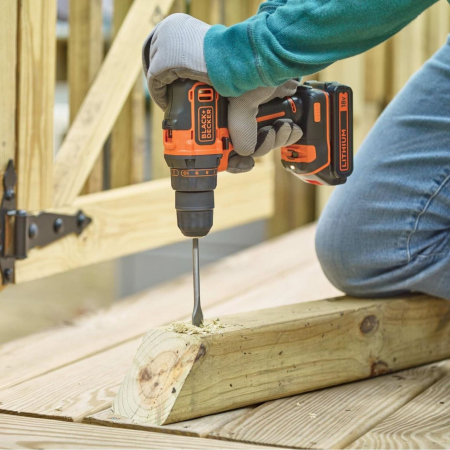 Masina de gaurit si insurubat Black&Decker, BDCDD186KB, 2 acumulatori LI-ION 1.5Ah 18V, cutie pentru transport [1]