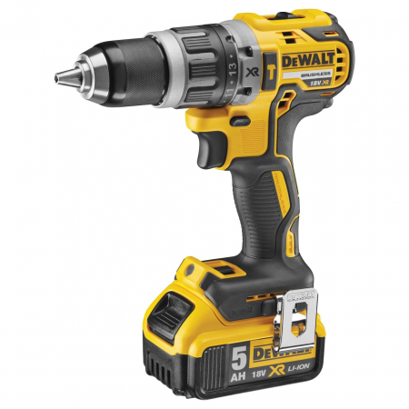 Masina de insurubat si gaurit cu percutie DeWalt DCD796P2-QW, 2 x acumulator XR Li-Ion  5.0 Ah 18 V, cutie pentru transport [2]