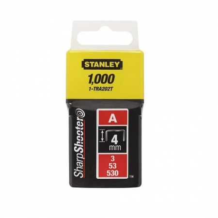 Unelte de mana - Pachet 1000 capse tapiterie Tip A, Stanley SharpShooter, 4 mm