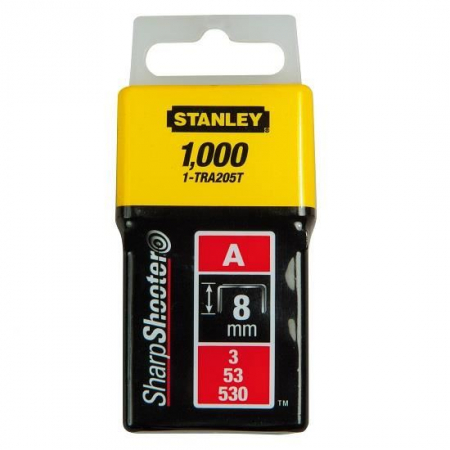 Unelte de mana - Pachet 1000 capse tapiterie Tip A, Stanley SharpShooter, 8 mm