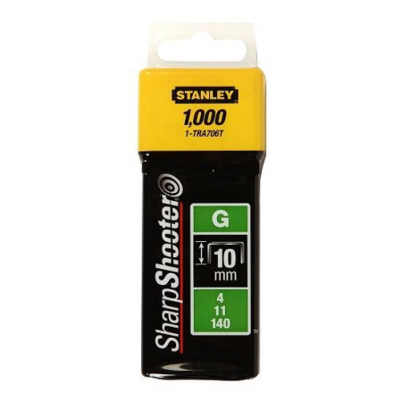 Unelte de mana - Pachet 1000 capse tapiterie Tip G, Stanley SharpShooter, 10 mm