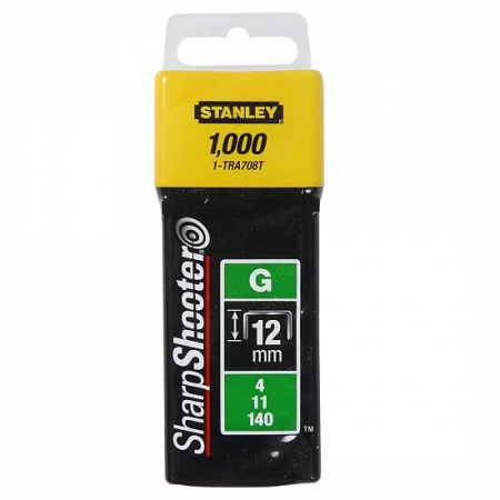 Unelte de mana - Pachet 1000 capse tapiterie Tip G, Stanley SharpShooter, 12 mm