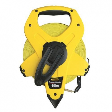 Unelte de mana - Ruleta Stanley Powerwinder 60 m, carcasa deschisa, banda fibra de sticla
