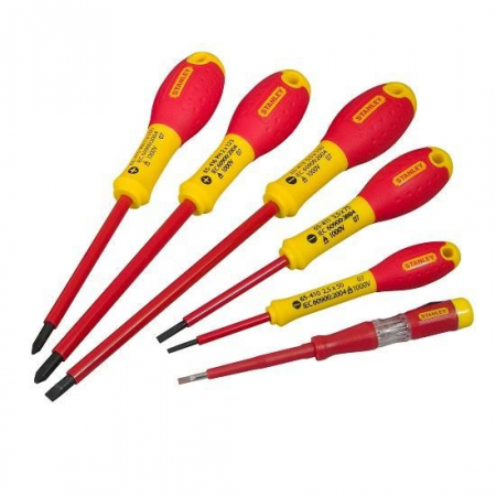 Surubelnite si seturi de surubelnite - Set 5 surubelnite Stanley FatMax, izolate 1000 V + tester tensiune