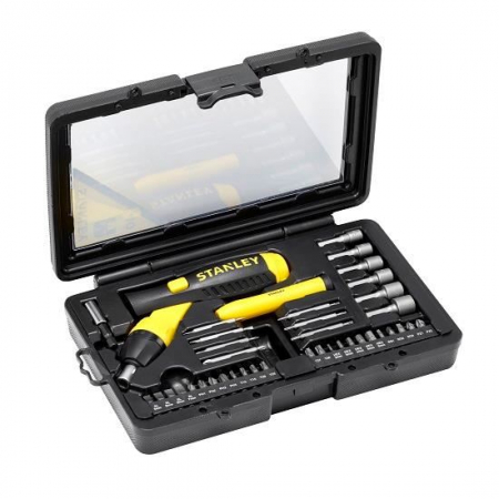 Surubelnite si seturi de surubelnite - Set Stanley, surubelnita pivotanta cu clichet 1/4'' + 39 piese