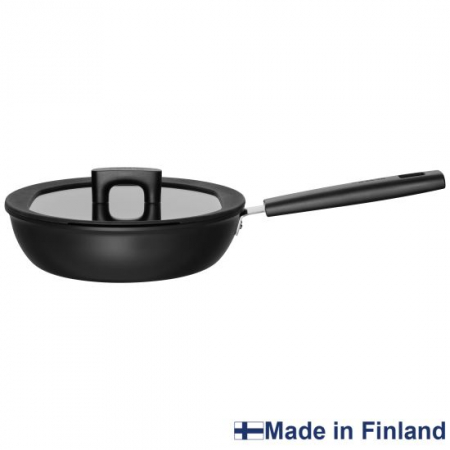 Tigai - Tigaie pentru sote cu capac Fiskars Hard Face, 24 cm, 2.2 L