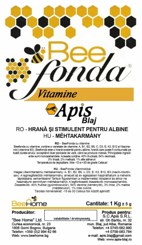 TURTA BEE FONDA CU VITAMINE - EXTRA 1KG