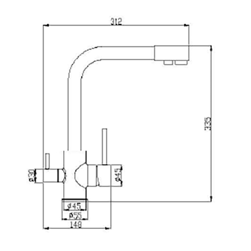 Baterie de bucătărie 3 căi A-103 Waterline [2]