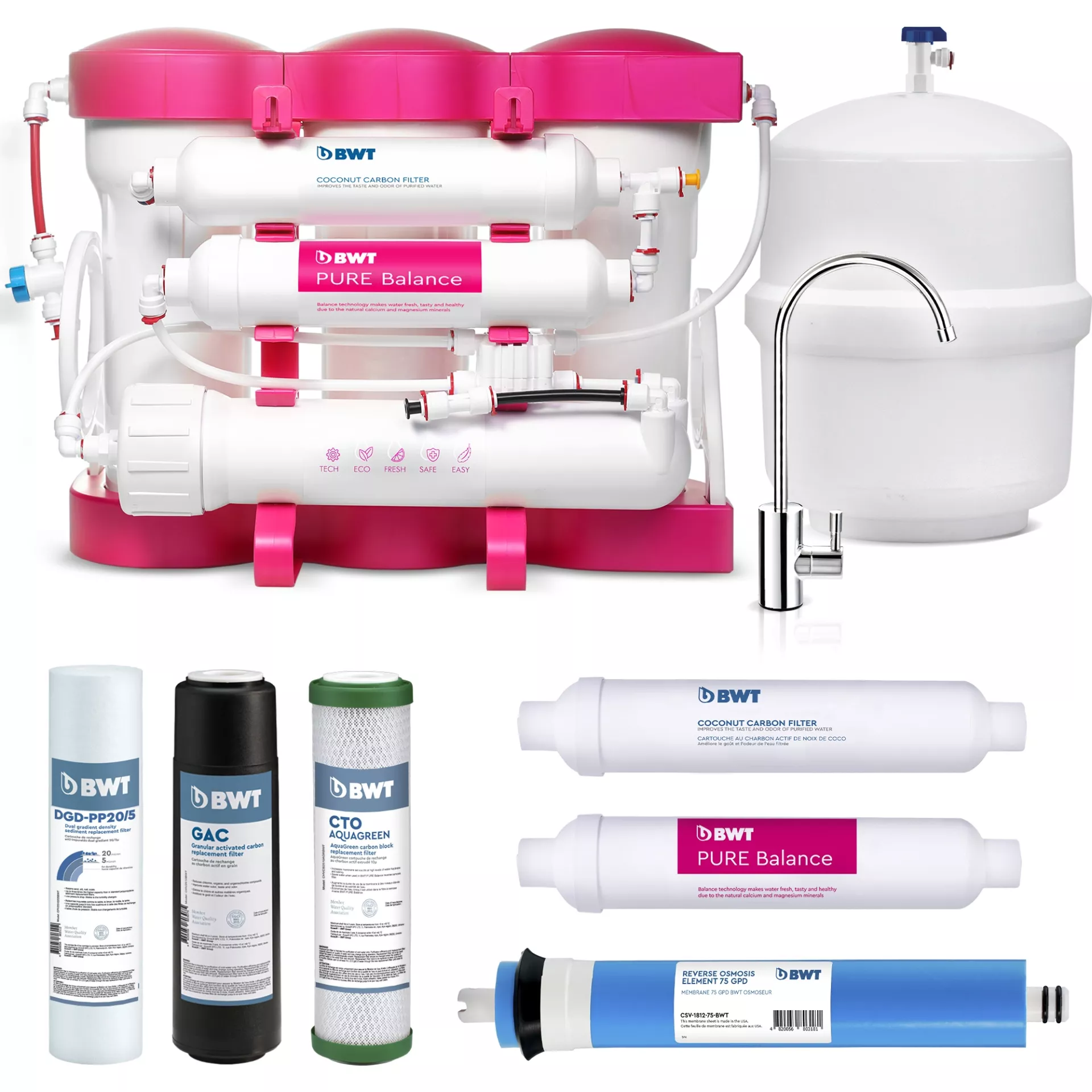 Purificator cu osmoza inversa Ecosoft P'URE Balance BWT Pink edition [2]