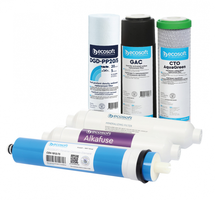 Set 6 filtre de schimb Osmoza Inversa Ecosoft cu Alcalinizare [2]