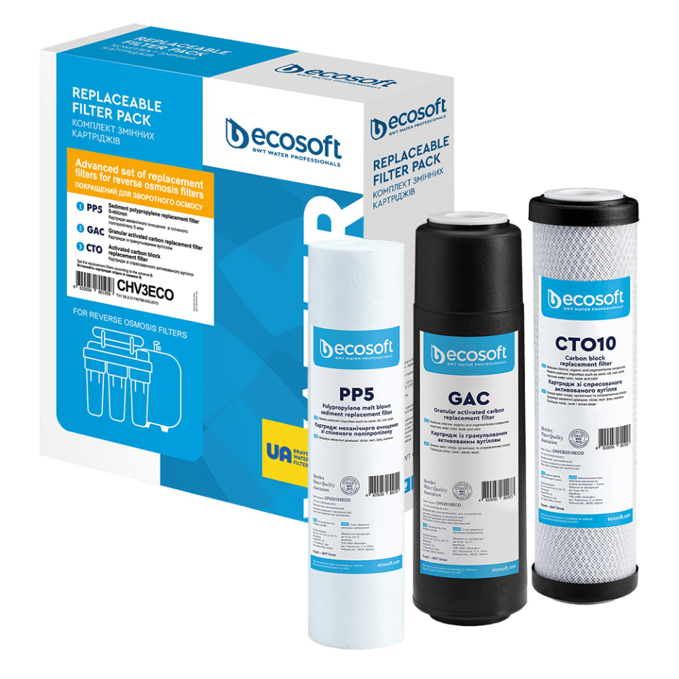 Set filtre de schimb Advance Ecosoft 1-2-3 pentru sisteme de filtrare