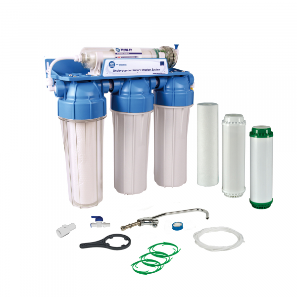 Sistem de filtrare al apei in 4 etape Aquafilter cu membrana de ultrafiltrare FP3-HJ-K1N Acasă şi la Birou
