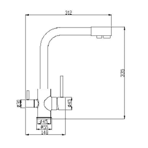 Baterie de bucătărie 3 căi A-103 Waterline [1]