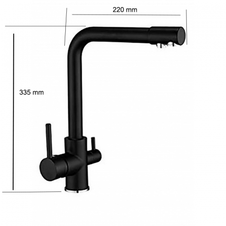 Baterie cu 3 cai Krausen finisaj Negru mat 202BL [1]