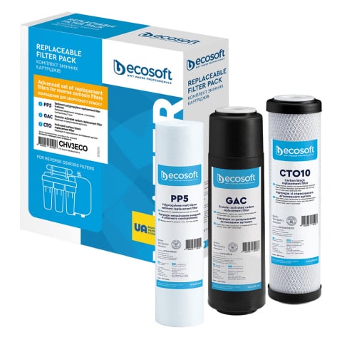 Cartuşe filtrante 10" - Set filtre de schimb Advance Ecosoft 1-2-3 pentru sisteme de filtrare