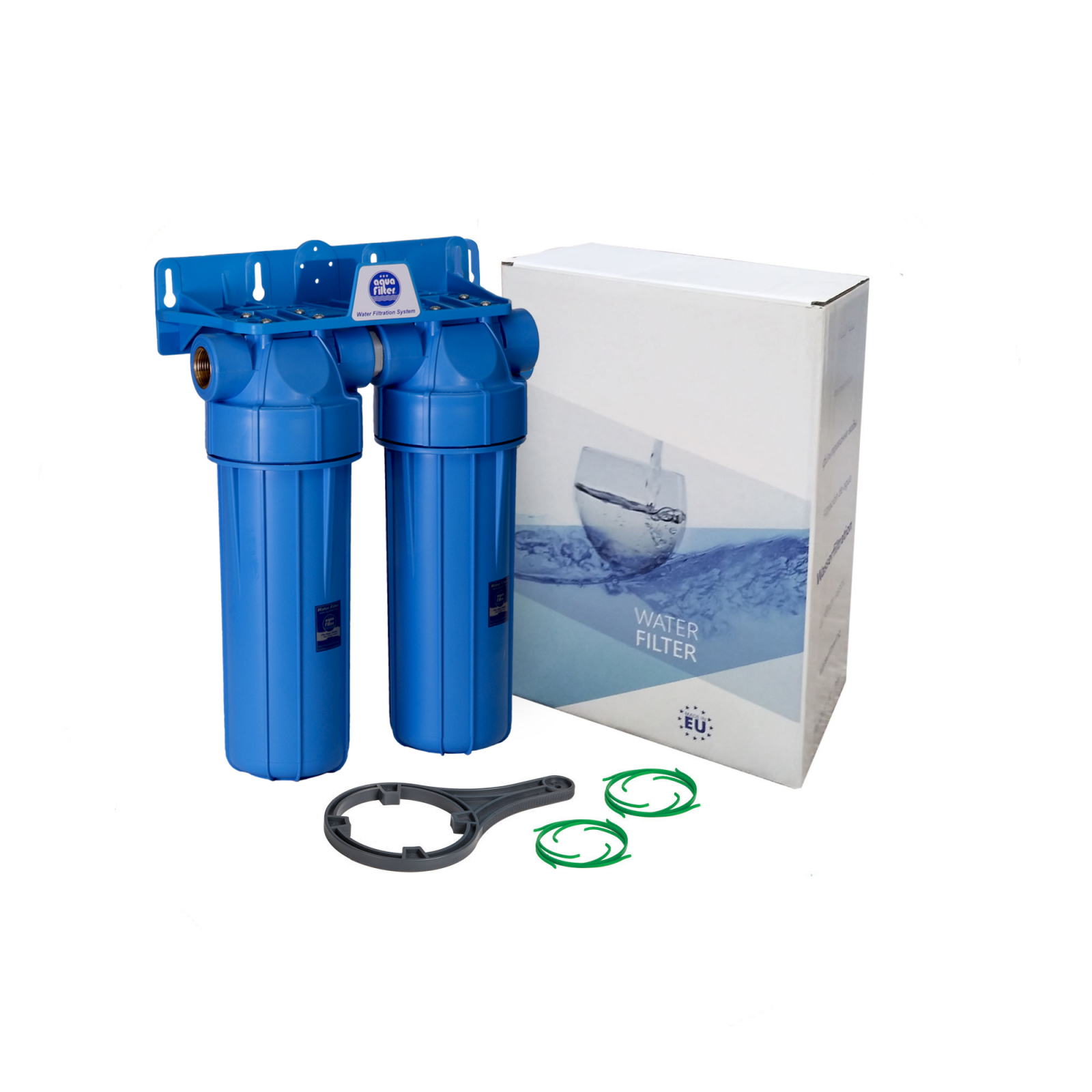 Sistem de filtrare Duplex 10 in 2 etape Aquafilter FHPRNxx-B-TWIN 1/2