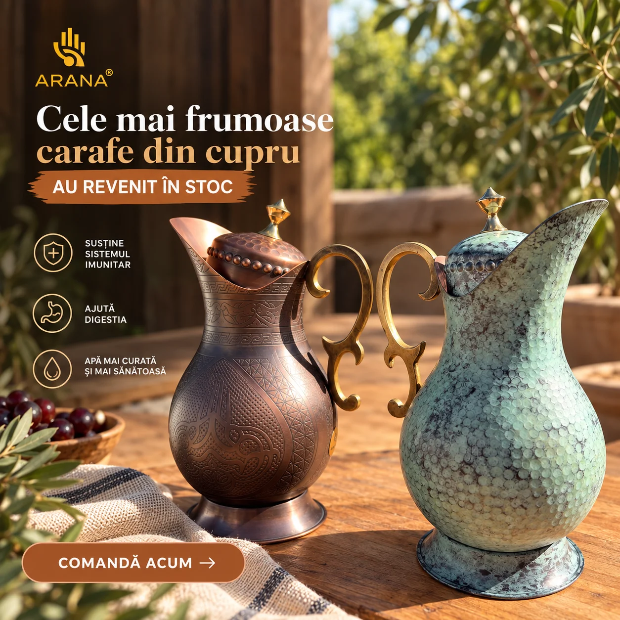 Carafe din cupru